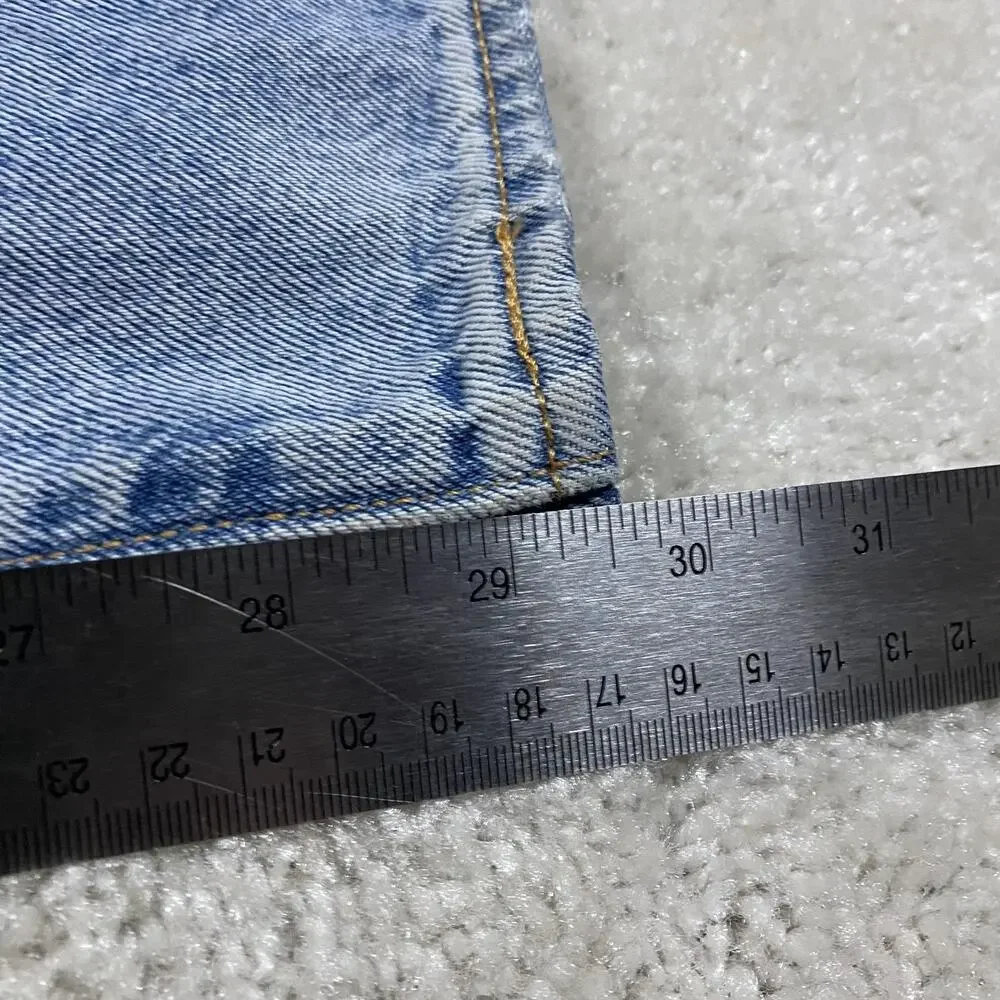 Levis 501 '93 Selvedge Jeans Mens 36x29 Blue Light Wash Straight Leg Premium